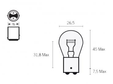Lampe 12V BAY15D 21/5 Watt