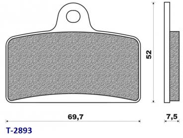 Bremsklötze 69,7 x 52mm, vorne, Aprilia RS 125 ab 2006 vorne, Derbi GPR 125