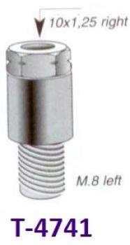 Spiegelhalterung M8 Linksgewinde unten auf M10 Rechtsgewinde oben