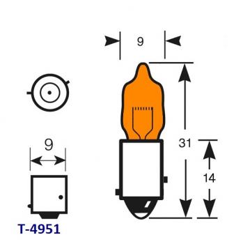 Lampe 12V HY6W 6 Watt orange