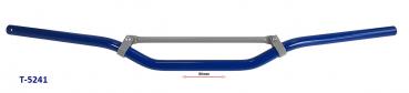 Lenker Alu blau pulverbeschichtet 820mm, D=22mm Enduro, mit hellgrauer Verstrebung