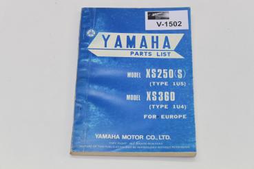 Yamaha XS250(S)/XS360, Ersatzteileliste, Parts List