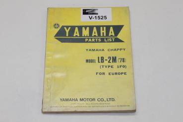 Yamaha LB-2M, 78, Type 1F0, Ersatzteileliste, Parts List