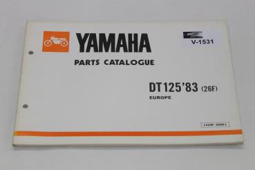 Yamaha DT 125,83, Type 26F, Ersatzteileliste, Parts List