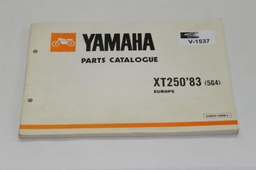 Yamaha XT 250,83, Type 5G4, Ersatzteileliste, Parts List