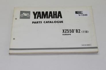 Yamaha XZ 550,82, Type 11U, Ersatzteileliste, Parts List