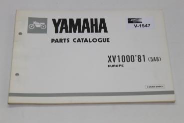 Yamaha XV1000,81, Type 5A8, Ersatzteileliste, Parts List