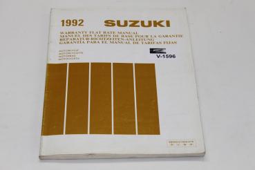 Suzuki 1992, Reparatur Richtzeiten Handbuch, Stand 03/92