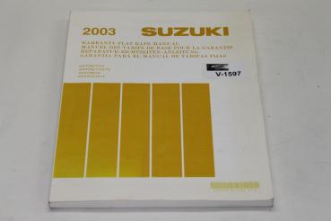 Suzuki 2003, Reparatur Richtzeiten Anleitung, Stand 04/03