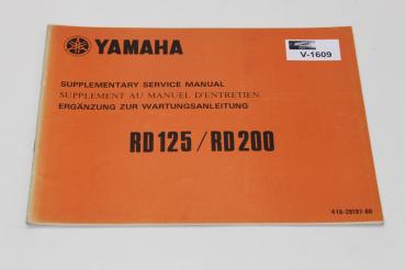 Yamaha RD125/RD200, Ergänzung zur Wartungsanleitung,  Stand 12/74