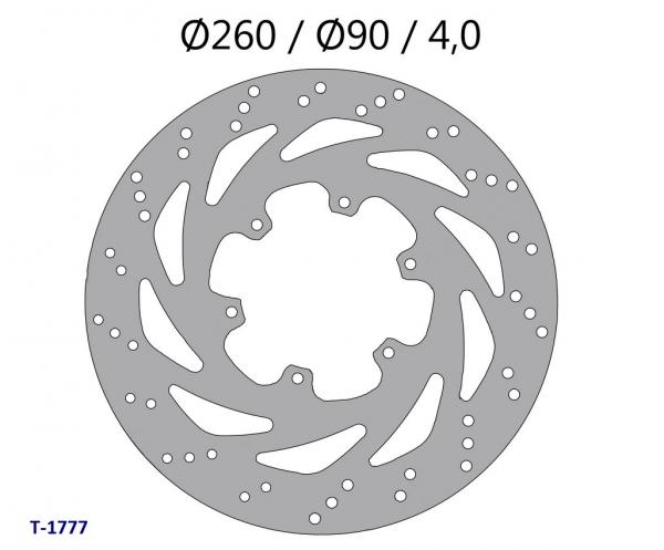 Bremsscheibe D=260/90mm, 6-Loch, vorne, Derbi Senda SM 2011-, Gilera SMT 2011-